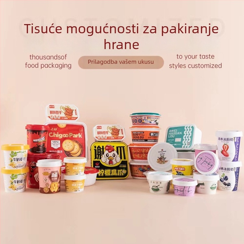 Jednokratna pravokutna kutija za ručak s poklopcem, debela plastična kutija za dostavu, PP siguran za hranu, mikrovalna sigurnost, mogućnost tiskanja logotipa