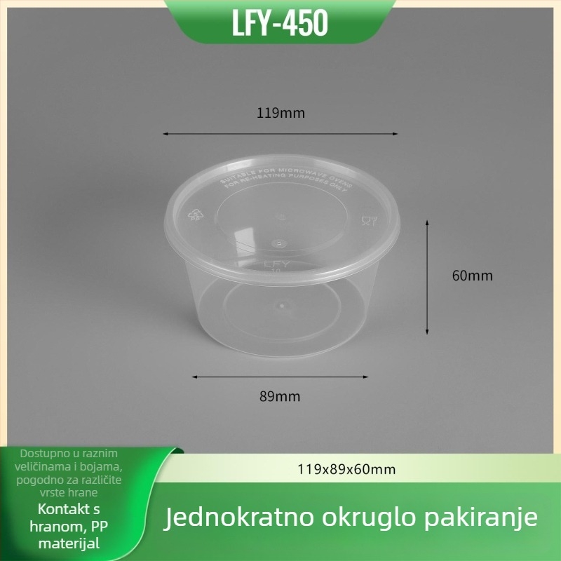 Jednokratna pravokutna kutija za ručak s poklopcem, debela plastična kutija za dostavu, PP siguran za hranu, mikrovalna sigurnost, mogućnost tiskanja logotipa