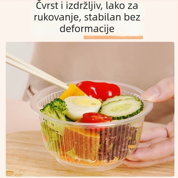 Miaojie jednokratna plastična okrugla zdjela – bez poklopca, 420 ml/480 ml