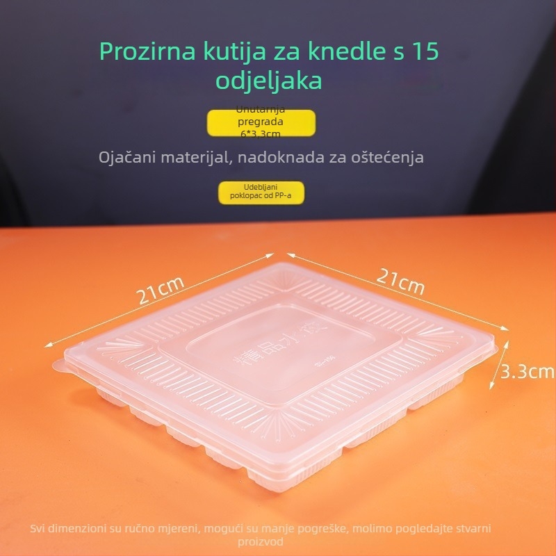Jednokratna zamrznuta knedla posuda – plastična, mikrovalna pećnica nije prikladna, za komercijalno skladištenje i pakiranje za dostavu