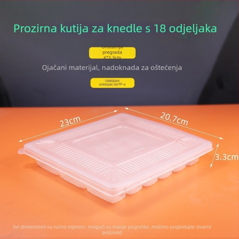 Jednokratna zamrznuta knedla posuda – plastična, mikrovalna pećnica nije prikladna, za komercijalno skladištenje i pakiranje za dostavu