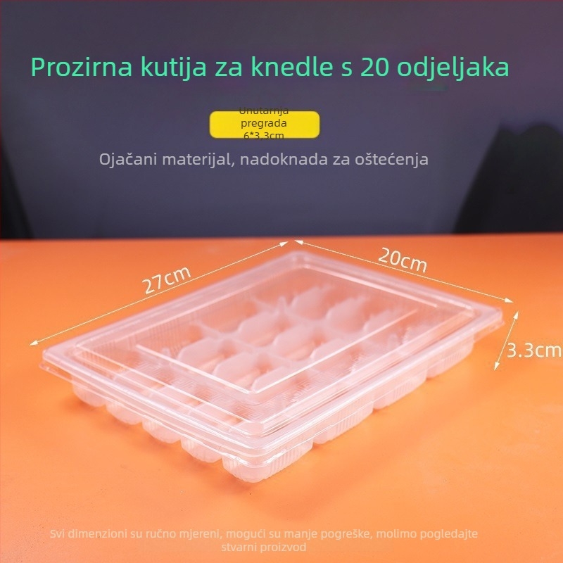 Jednokratna zamrznuta knedla posuda – plastična, mikrovalna pećnica nije prikladna, za komercijalno skladištenje i pakiranje za dostavu