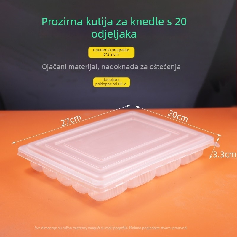 Jednokratna zamrznuta knedla posuda – plastična, mikrovalna pećnica nije prikladna, za komercijalno skladištenje i pakiranje za dostavu
