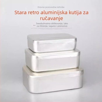 Aluminijska kutija za ručak, pravokutna, 1–2 L, prenosna, neizolirana