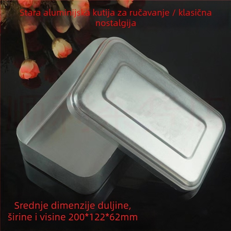 Aluminijska kutija za ručak, pravokutna, 1–2 L, prenosna, neizolirana