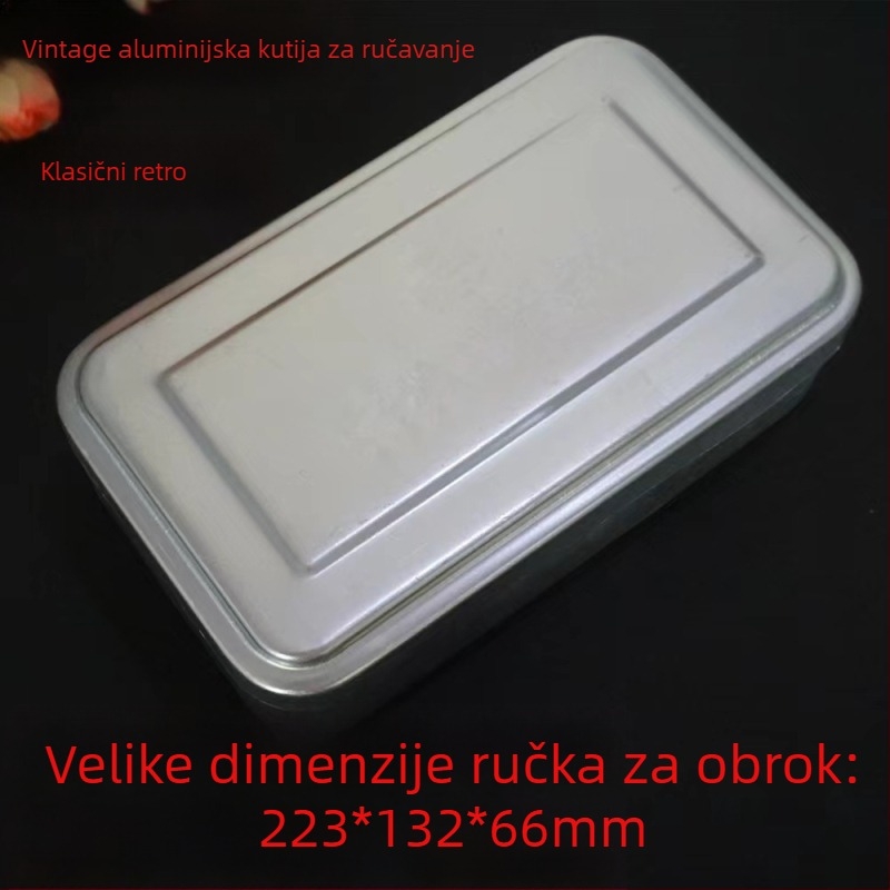 Aluminijska kutija za ručak, pravokutna, 1–2 L, prenosna, neizolirana