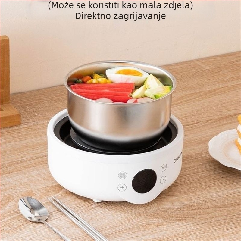 Studentska kutija za ručak od nehrđajućeg čelika, dvostruki sloj, električno grijanje, kompatibilna s mikrovalnom pećnicom, kapacitet ispod 300 ml, izolirana