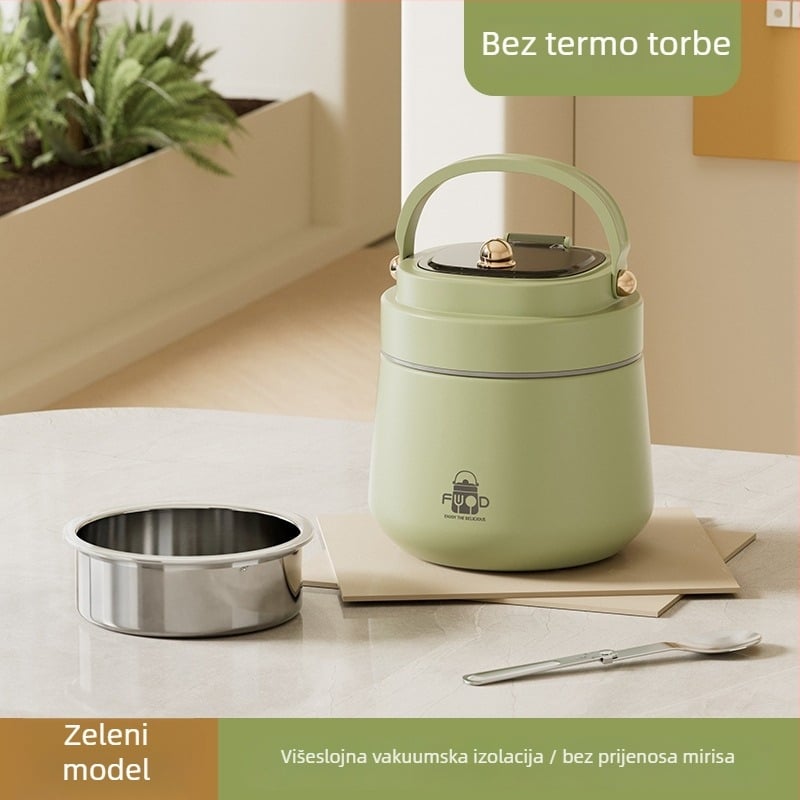 Prilagođena nehrđajući čelična izolirana kutija za obrok za uredske radnike, prijenosna kutija za ručak, višeslojni vakuumski lonac za studente