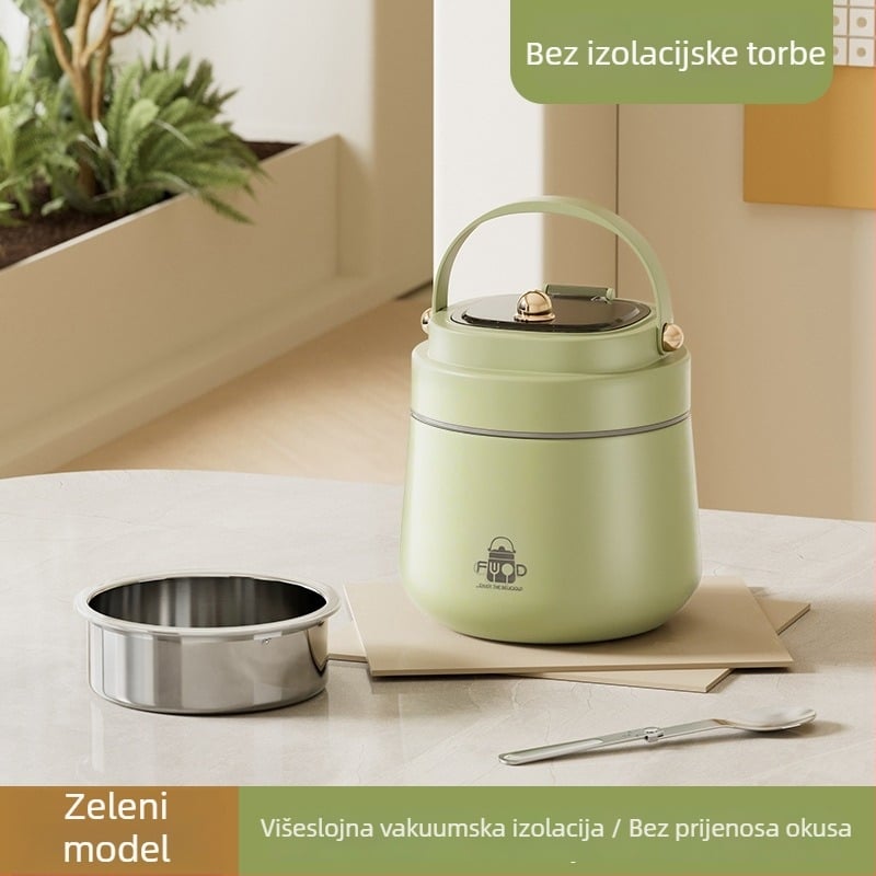 Prilagođena nehrđajući čelična izolirana kutija za obrok za uredske radnike, prijenosna kutija za ručak, višeslojni vakuumski lonac za studente