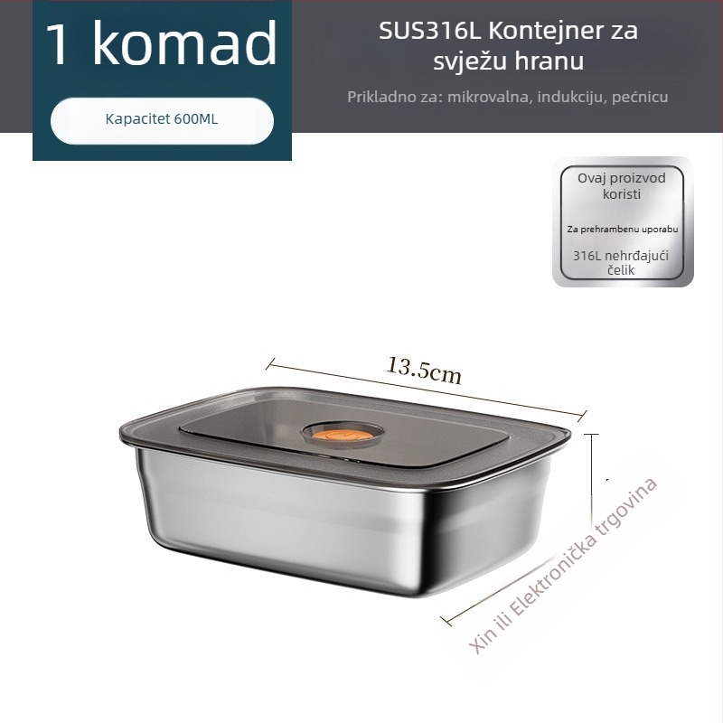 Dječja pravokutna kutija za obrok, održava hranu toplom, kapacitet ispod 300 ml, jednoslojna, nije električna