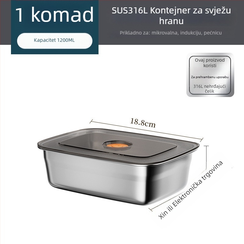 Dječja pravokutna kutija za obrok, održava hranu toplom, kapacitet ispod 300 ml, jednoslojna, nije električna