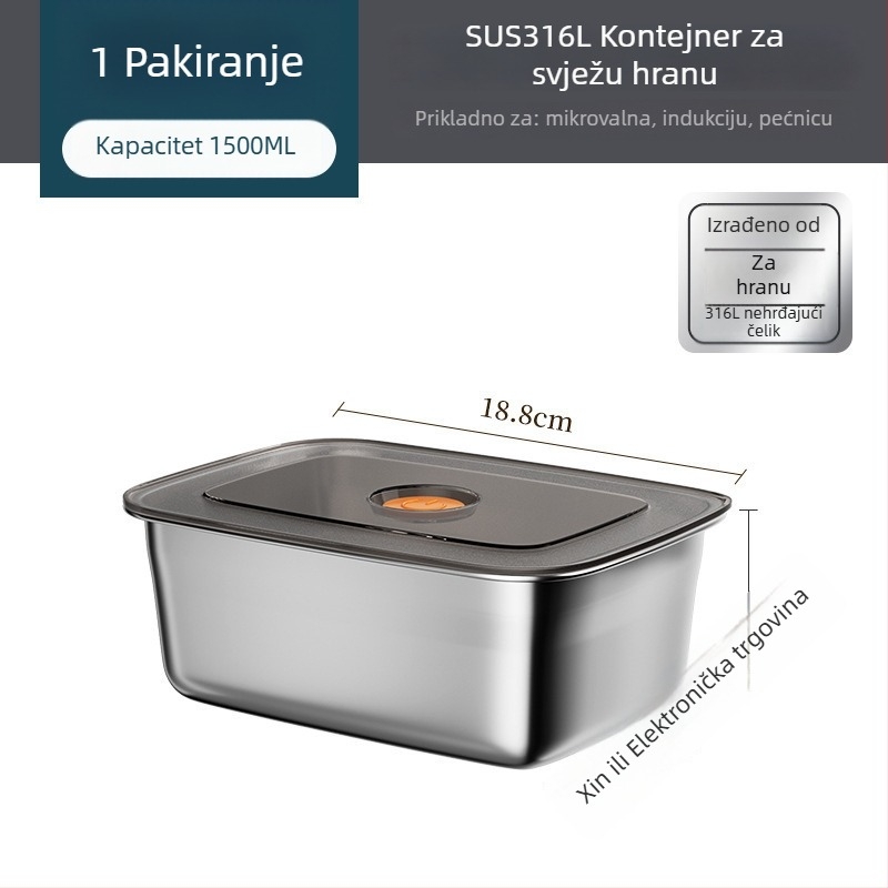 Dječja pravokutna kutija za obrok, održava hranu toplom, kapacitet ispod 300 ml, jednoslojna, nije električna