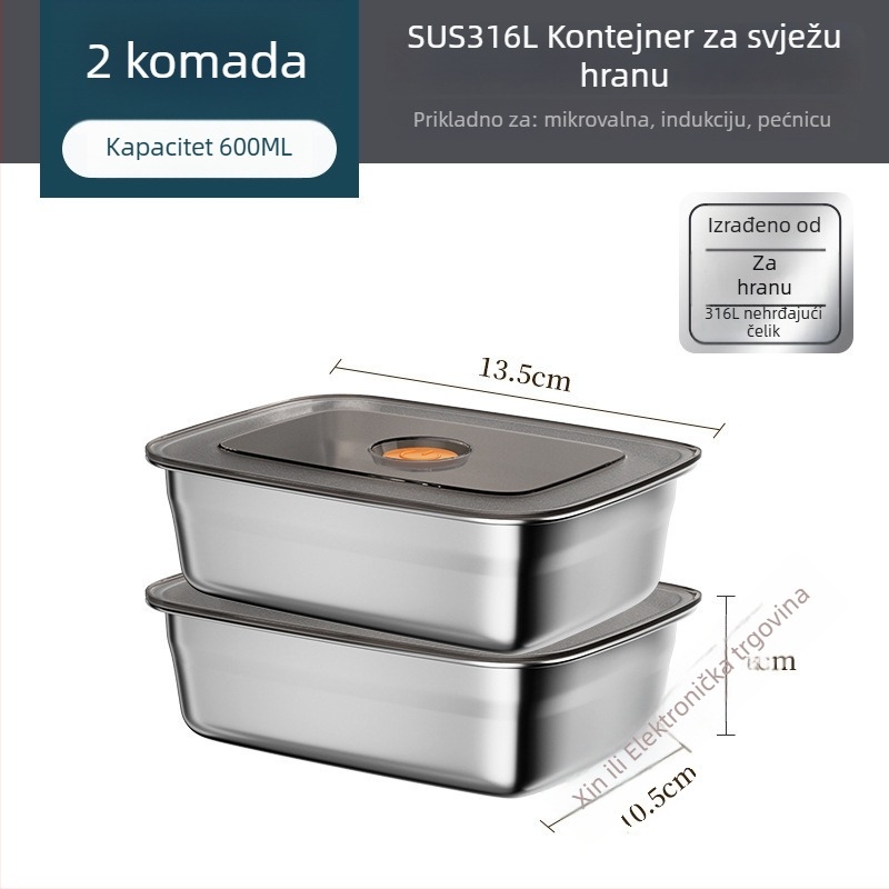 Dječja pravokutna kutija za obrok, održava hranu toplom, kapacitet ispod 300 ml, jednoslojna, nije električna