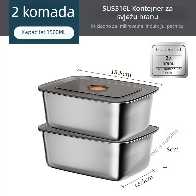 Dječja pravokutna kutija za obrok, održava hranu toplom, kapacitet ispod 300 ml, jednoslojna, nije električna