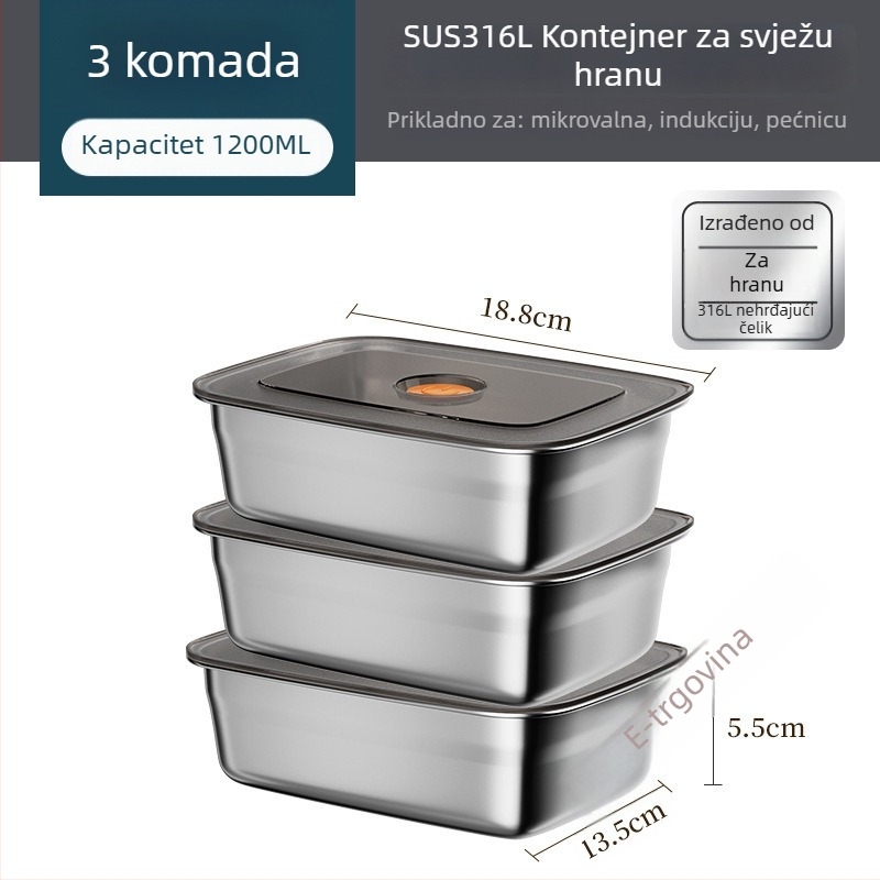 Dječja pravokutna kutija za obrok, održava hranu toplom, kapacitet ispod 300 ml, jednoslojna, nije električna
