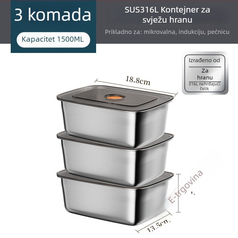 Dječja pravokutna kutija za obrok, održava hranu toplom, kapacitet ispod 300 ml, jednoslojna, nije električna
