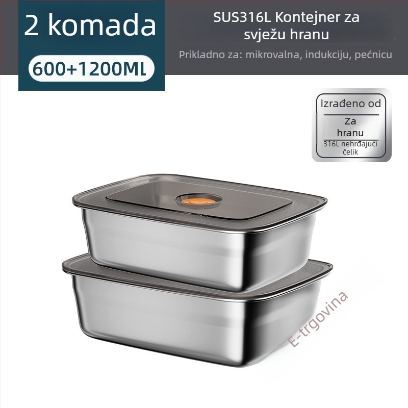 Dječja pravokutna kutija za obrok, održava hranu toplom, kapacitet ispod 300 ml, jednoslojna, nije električna