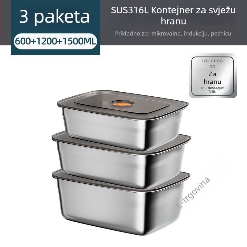Dječja pravokutna kutija za obrok, održava hranu toplom, kapacitet ispod 300 ml, jednoslojna, nije električna