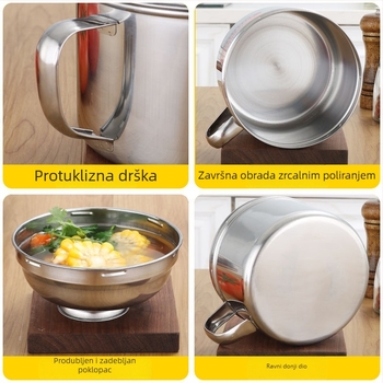 Kutija za ručak od magnetskog nehrđajućeg čelika 410, velika kapaciteta, dvostruki sloj s poklopcem i odjeljcima, za ured, mikrovalno sigurna
