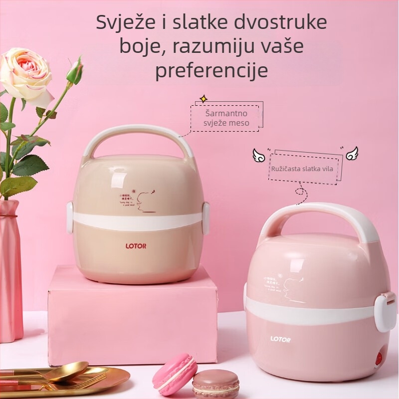 Električna kutija za ručak HM-2013, kapacitet 2.0 L, unutarnja posuda od 304 nehrđajućeg čelika, dvostruka izolacija, grijanje 300W