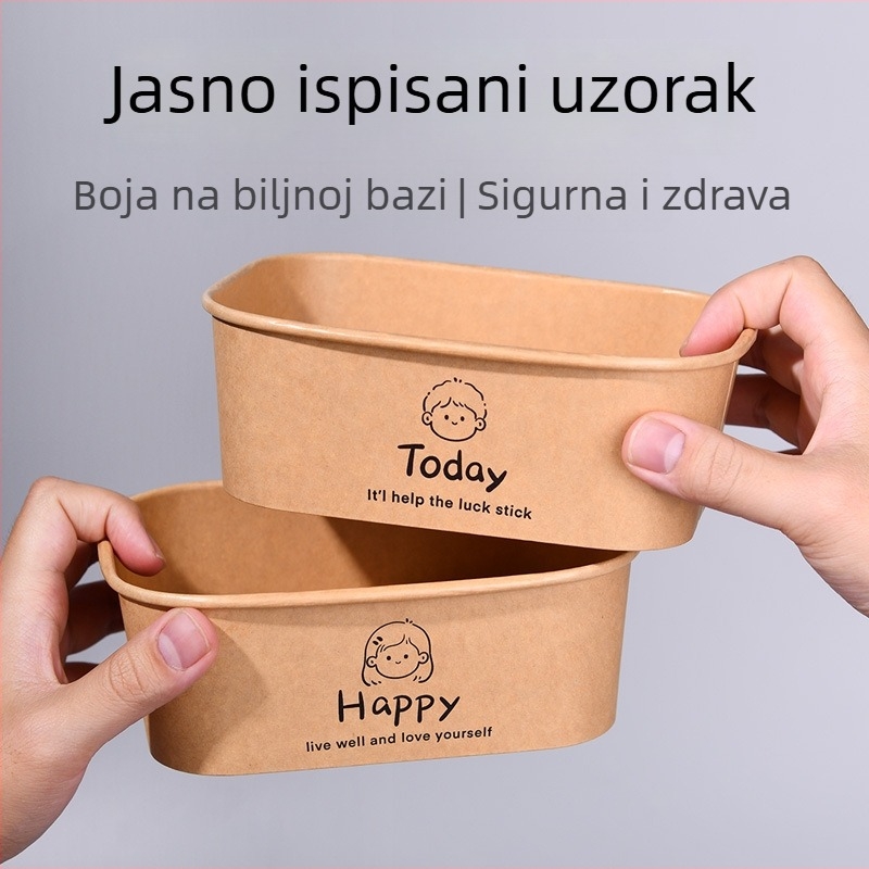 Jednokratna kutija za ručak od kraft papira, 750 ml, pravokutna, 25 komada u pakiranju, papir drvne pulpe, mikrovalna pećnica nije dostupna