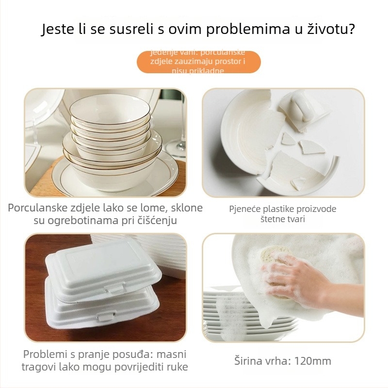 Jednokratna kutija za ručak od kraft papira, 750 ml, pravokutna, 25 komada u pakiranju, papir drvne pulpe, mikrovalna pećnica nije dostupna