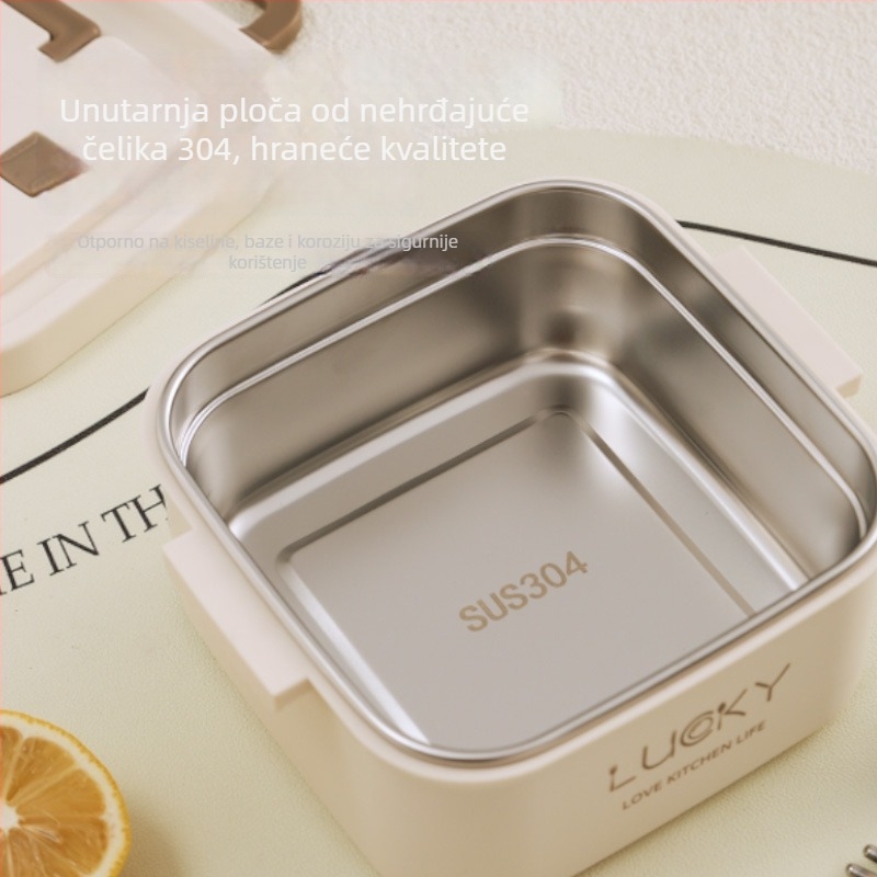 Luckychoice termo kutija za obrok od nehrđajućeg čelika 304, mikrovalna kompatibilna, drži toplinu, kapacitet 1–4 L, jednodijelna, dvostruko ili troslojna konstrukcija, mogućnost ispisa logotipa