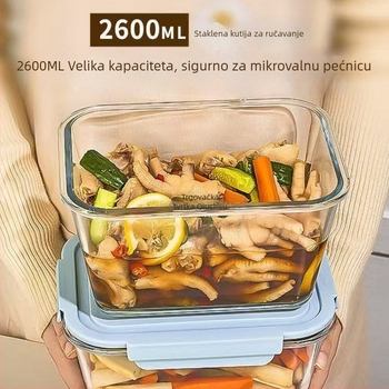 Staklena kutija za kiseli krastavac s poklopcem, otporno na toplinu (borosilikatno staklo), mikrovalna sigurna, dvostruki sloj, kapacitet ispod 300 ml