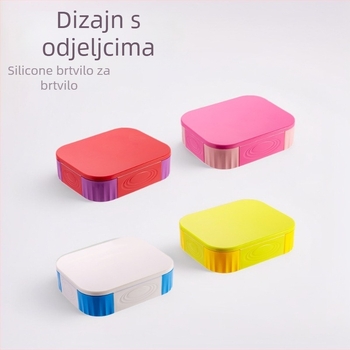 Kutija za ručak s pregradama – izolirana, mikrovalno sigurna, prehrambene kvalitete, kvadratnog oblika, 1–2 L