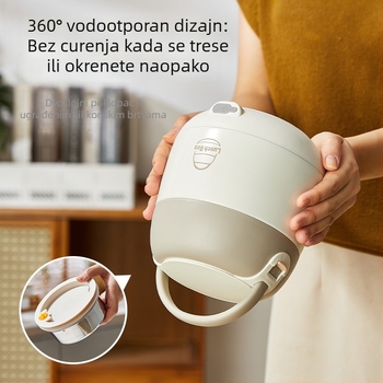Kutija za obrok od 304 nehrđajućeg čelika, dvostruka izolacija, električno grijanje bez vode, kapacitet 1,1–1,2 L, prijenosna za uredske djelatnike i studente
