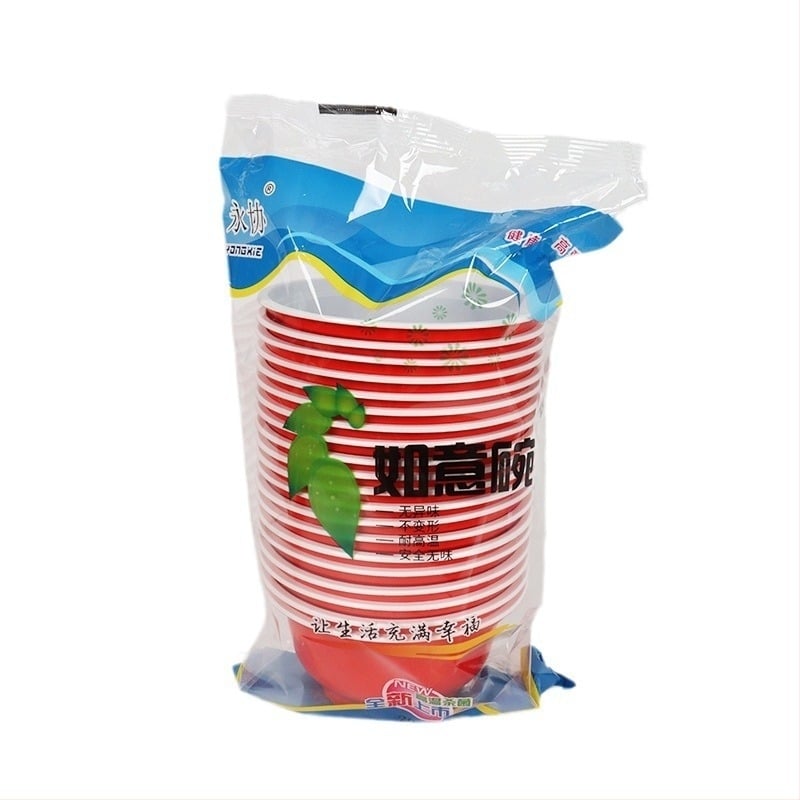 Jednokratna zdjela Yongxie, kružna, 360ml, plastična, s ispisanim logom, prilagodljivo