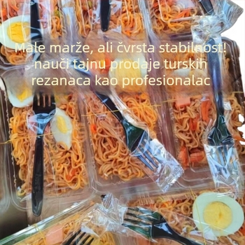 Jednokratna kutija za ambalažu rezanaca od plastike | Nije pogodna za mikrovalnu pećnicu | Nije biorazgradiva