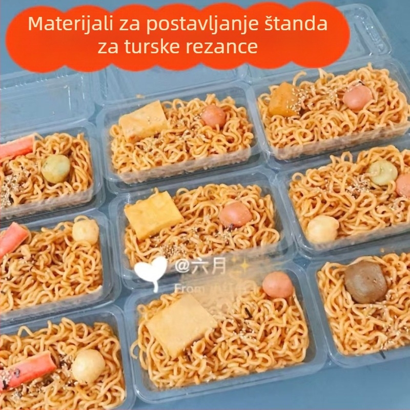 Jednokratna kutija za ambalažu rezanaca od plastike | Nije pogodna za mikrovalnu pećnicu | Nije biorazgradiva