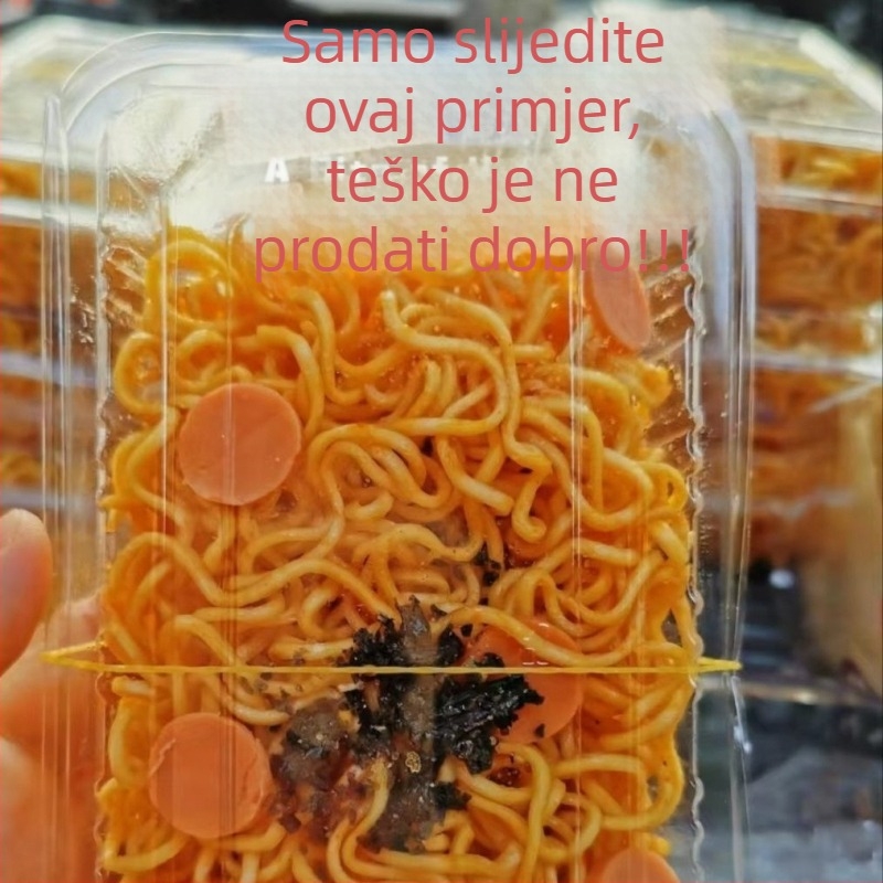 Jednokratna kutija za ambalažu rezanaca od plastike | Nije pogodna za mikrovalnu pećnicu | Nije biorazgradiva