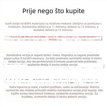 Plastična jednokratna kutija za hranu s poklopcem, prozirna, pogodna za voće i hladna jela