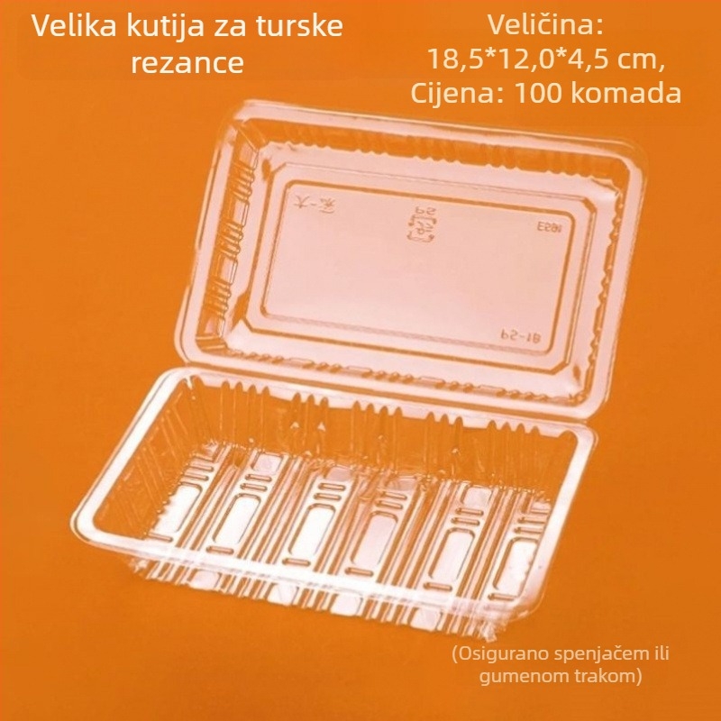 Plastična jednokratna kutija za hranu s poklopcem, prozirna, pogodna za voće i hladna jela