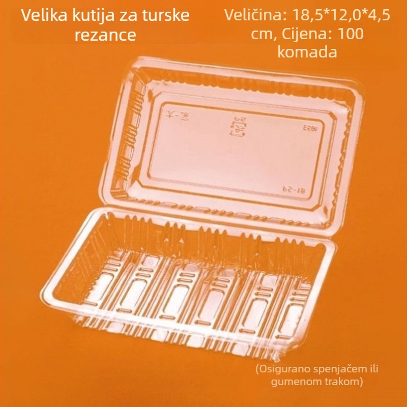 Plastična jednokratna kutija za hranu s poklopcem, prozirna, pogodna za voće i hladna jela