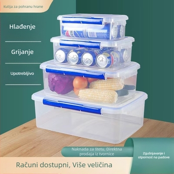 Pravokutna kutija za hranu od PP plastike, mikrovalna sigurna, višekratna upotreba, mogućnost tiska logotipa