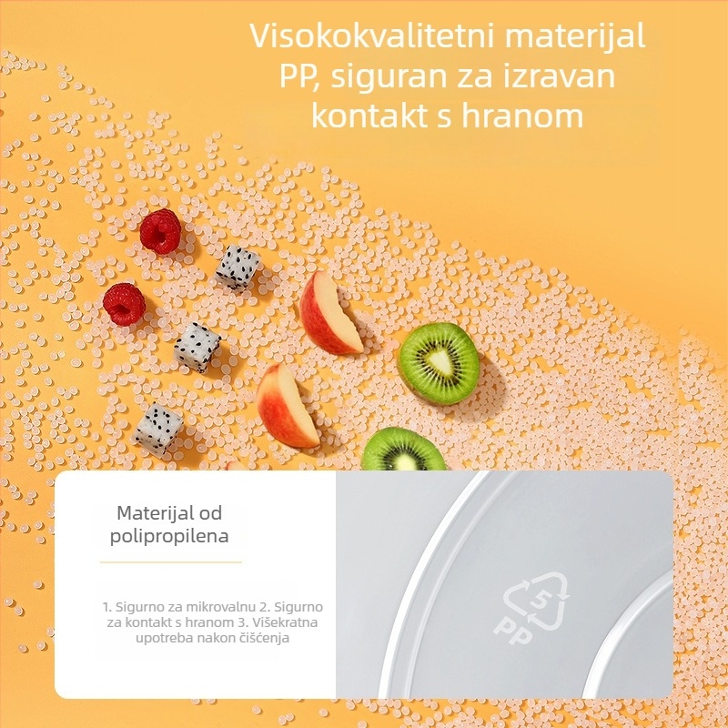 Jednokratna plastična kutija za ručak s poklopcem, debeli dizajn, prozirno tijelo, pogodna za mikrovalnu pećnicu, 50 setova u pakiranju
