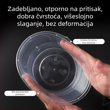 Jednokratna pravokutna kutija za obrok, plastična, za voće, za dostavu