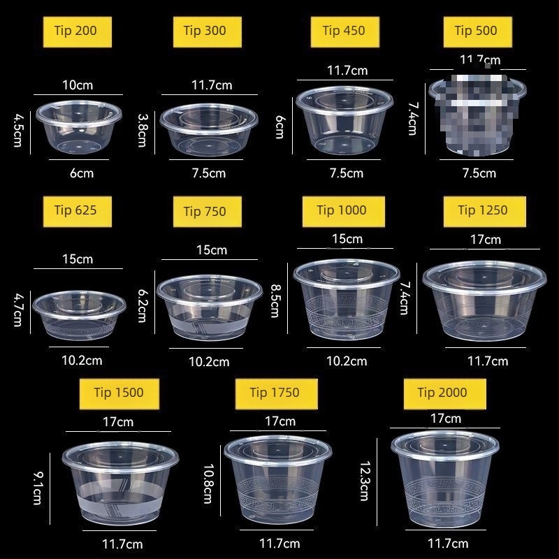 Jednokratna pravokutna kutija za obrok, plastična, za voće, za dostavu