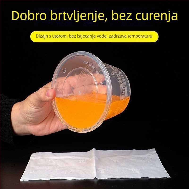 Jednokratna pravokutna kutija za obrok, plastična, za voće, za dostavu