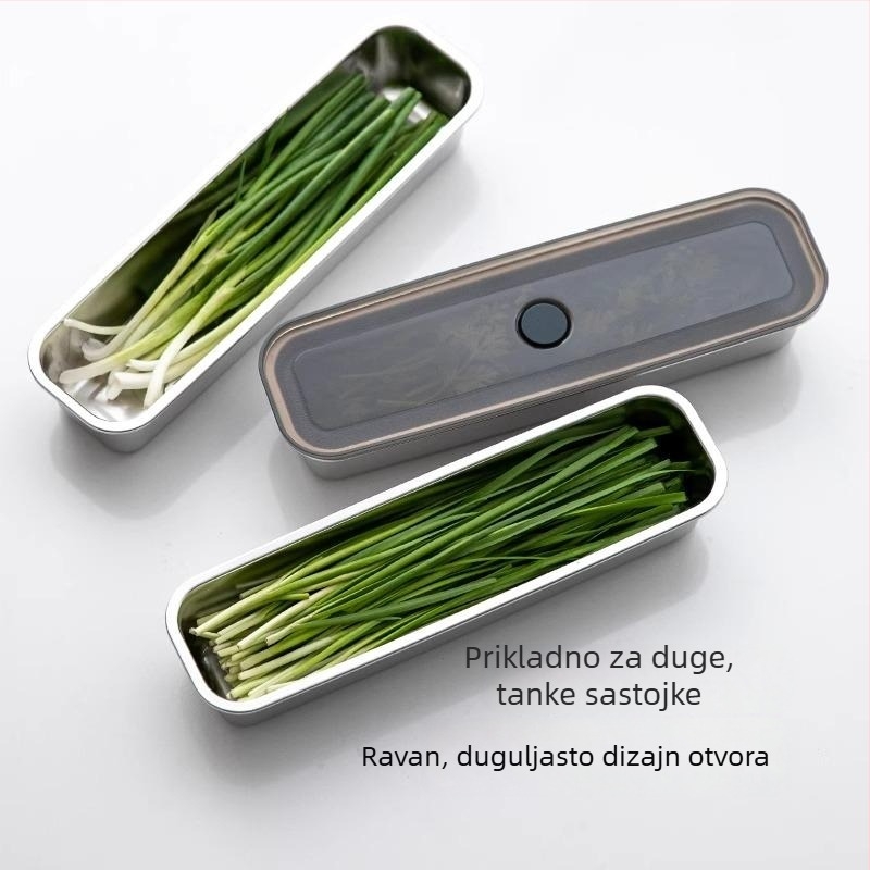 Tanak kutija od 304 nehrđajućeg čelika za očuvanje svježine, pravokutna, 1–2 L, mikrovalno sigurna, zapečaćena za sprječavanje mirisa