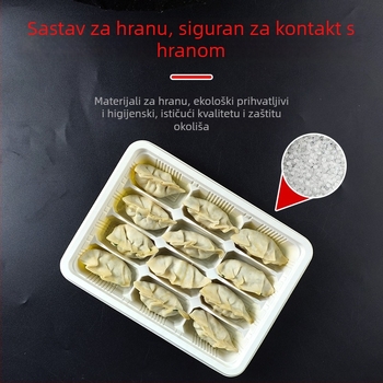 Jednokratna kutija za knedle s poklopcem, plastična kutija s pregradama za sirove i kuhane knedle (hranjiva PP; mikrovalna nije pogodna; nije razgradiva)