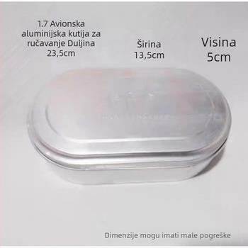 Aluminijska vintage kutija za ručak s poklopcem, kvadratnog oblika, kapacitet 1–2 L, nije pogodna za mikrovalnu pećnicu