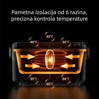 Električna kutija za obrok s grijanjem i bežičnim punjenjem, bez dodavanja vode, velik kapacitet, prijenosna izolirana kutija za ručak