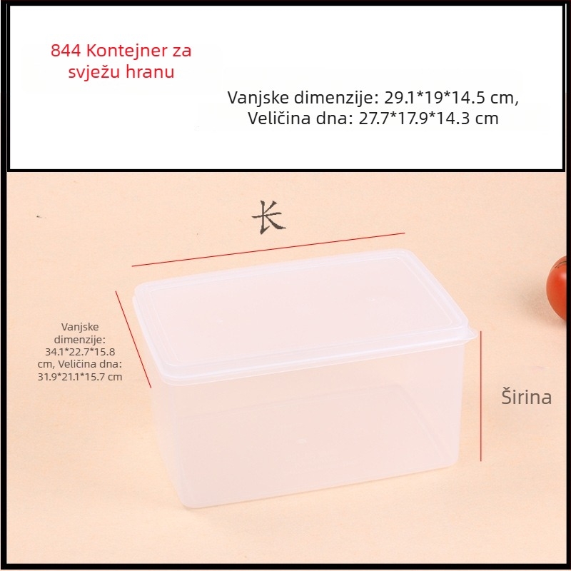 Hualong plastična kutija za pohranu hrane, zagrijljiva, kompatibilna s mikrovalnom pećnicom, pravokutna, 301-500 ml