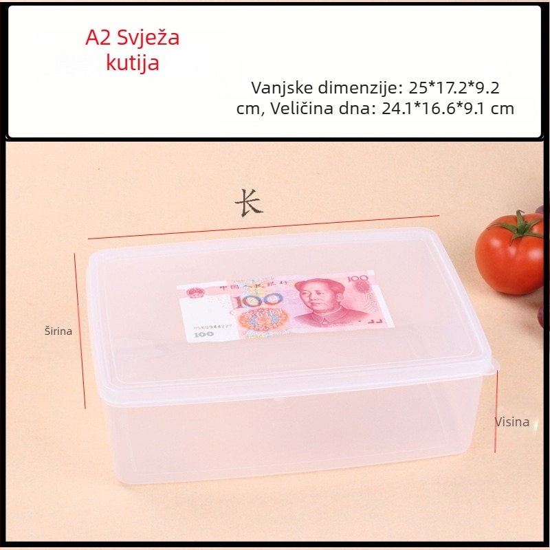 Hualong plastična kutija za pohranu hrane, zagrijljiva, kompatibilna s mikrovalnom pećnicom, pravokutna, 301-500 ml