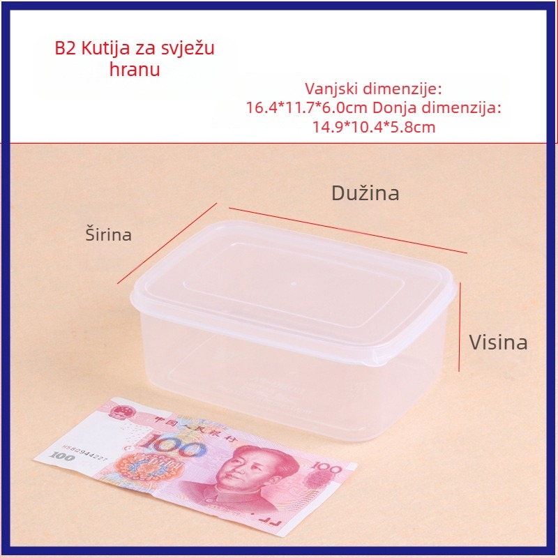 Hualong plastična kutija za pohranu hrane, zagrijljiva, kompatibilna s mikrovalnom pećnicom, pravokutna, 301-500 ml