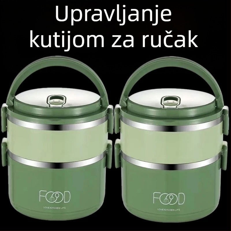 Nehrđajući čelik izolirana kutija za obrok, višeslojna izolirana kutija za obrok, prijenosna kutija za obrok, za studente i zaposlenike, zdjela za juhu i rižu
